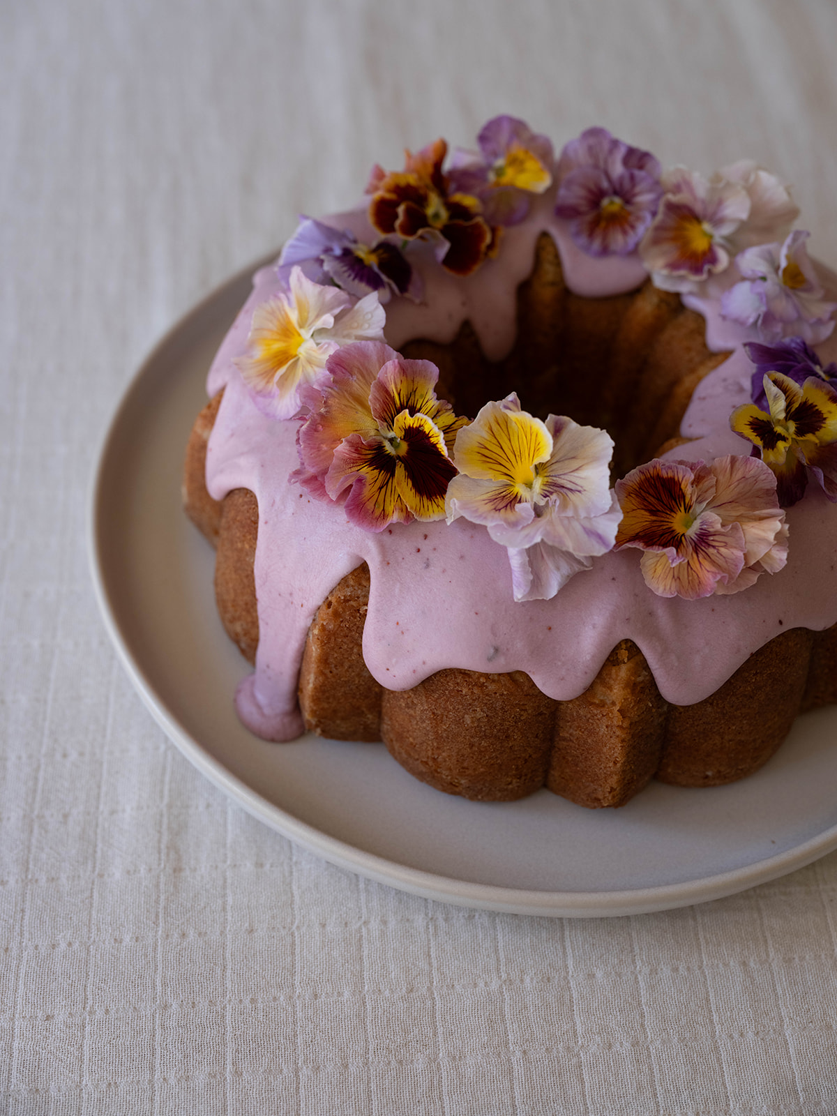 Earl Grey Bundt Cake with Blueberry Lavender Glaze